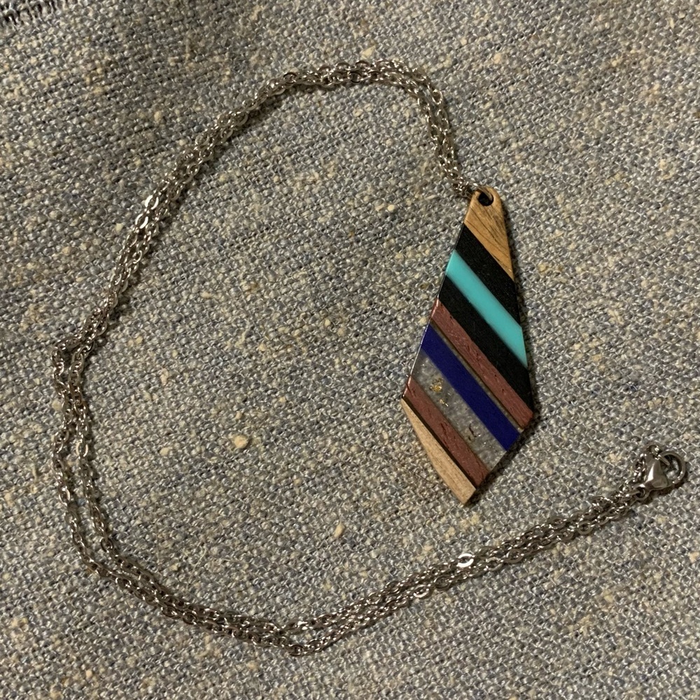 Multicolor Geometric Pendant Necklace